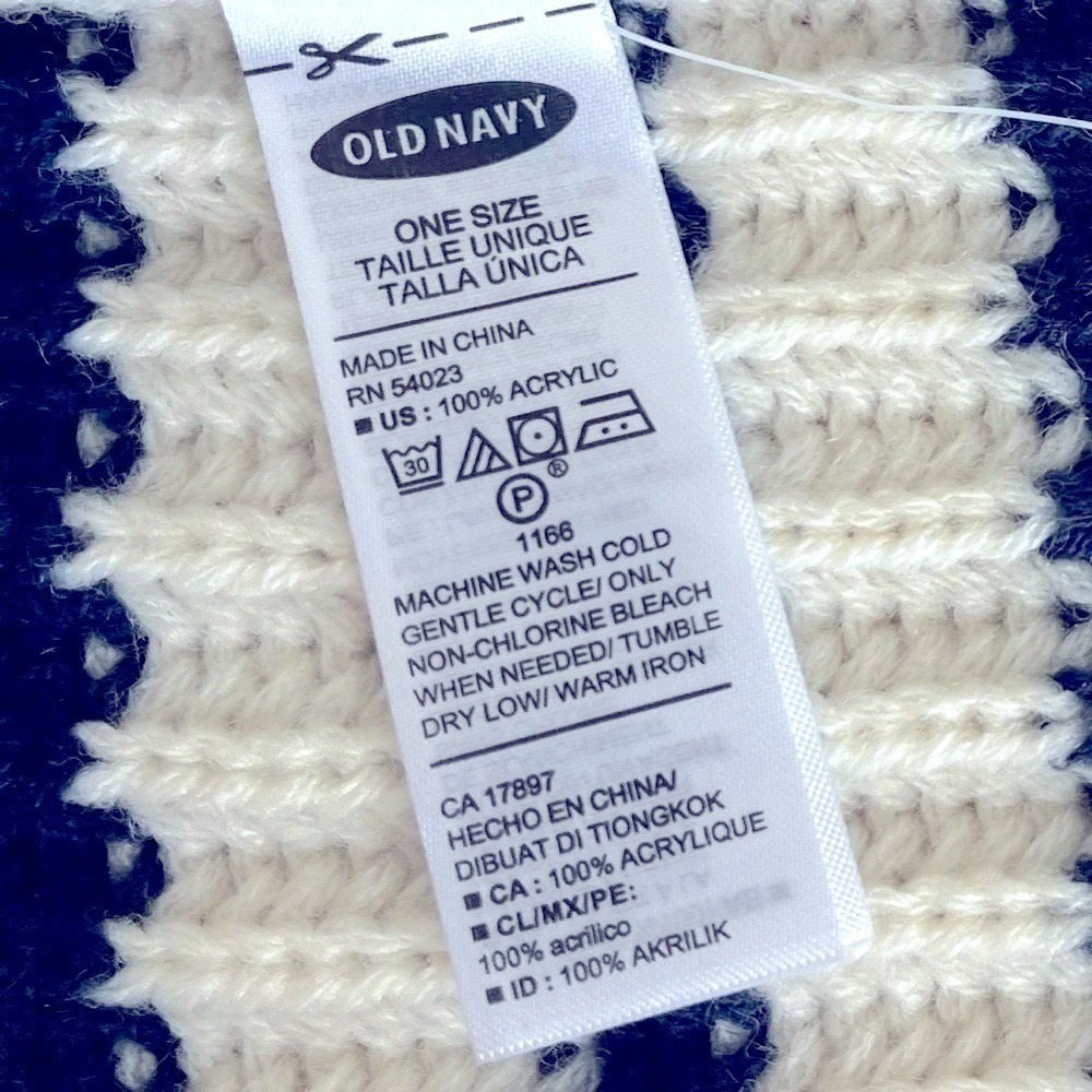 Old Navy Womens Cream Navy Blue Striped Ribbed Knit Infinity Scarf NWT One Size - Picture 6 of 6